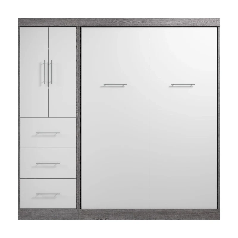 Nebula Full Murphy Bed with Wardrobe (84W) by Bestar