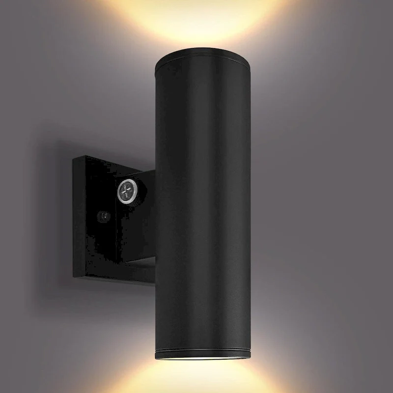 Luxrite Dusk to Dawn LED Outdoor Wall Lights, 10 , 3CCT 3000K-5000K, 12/15/18W, IP65, ETL - 3 Color Selectable 30/40/50