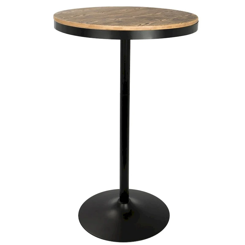 Brown & Black Round Adjustable Bar / Dinette Table, 2-Person
