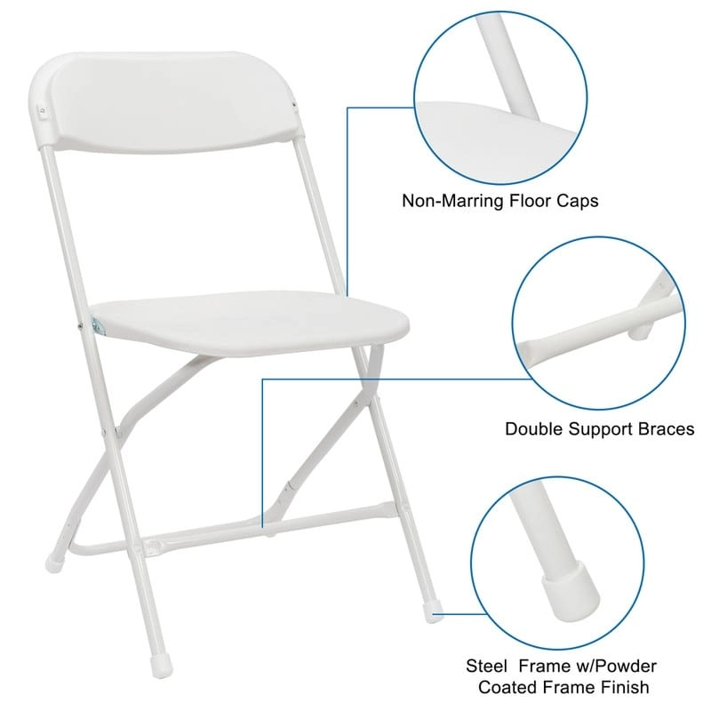 Plastic Folding Party Conversation Exhibition Dining Chair Set (Set of 10)