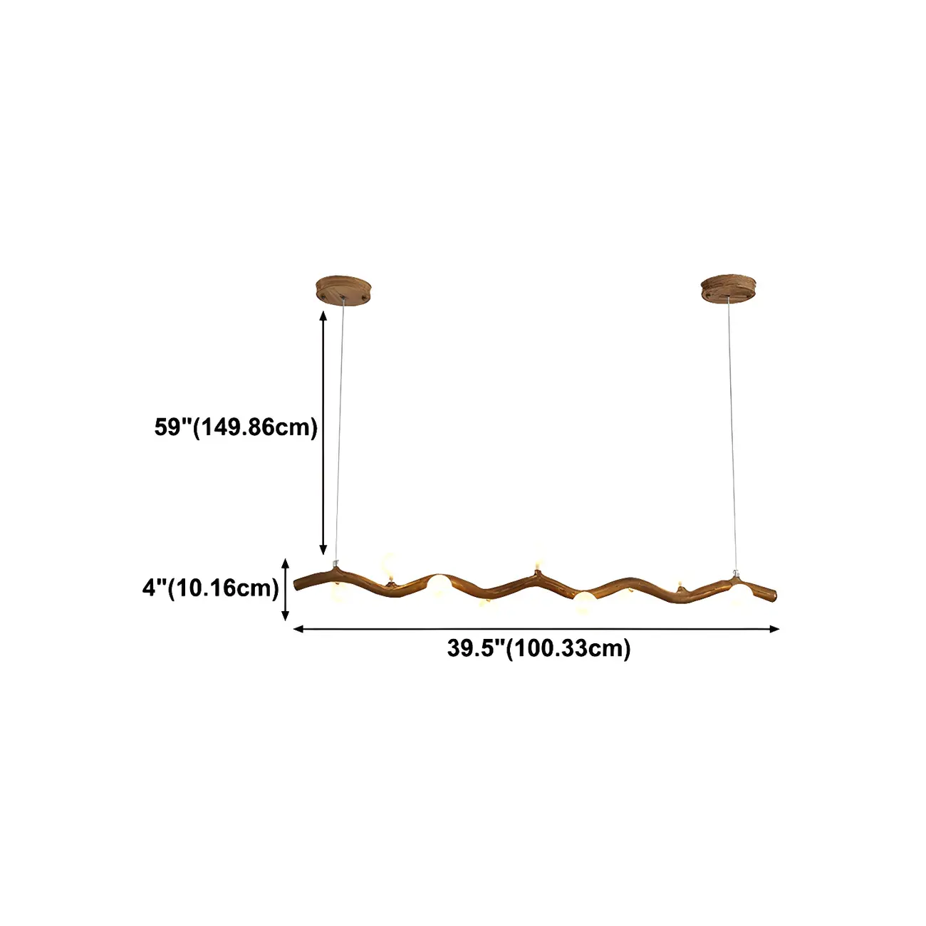 Modern Brown Glass Linear Island Pendant Light