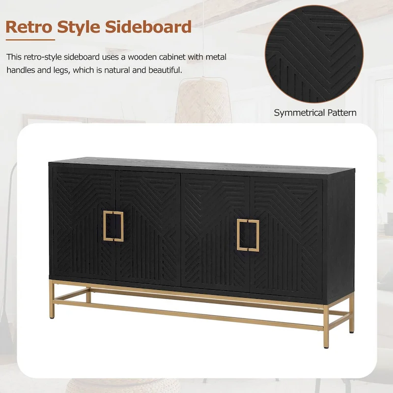 Retro Style Sideboard with Adjustable Shelves