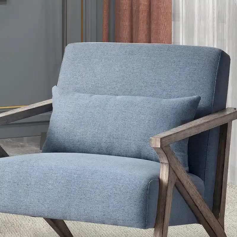 Accent Armchair Solid Hardwood Upholstered
