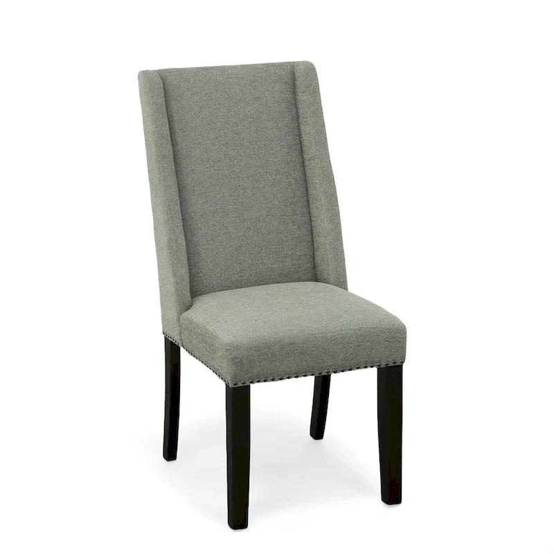 Beige Upholstered Wingback Dining Chairs - Set of 2