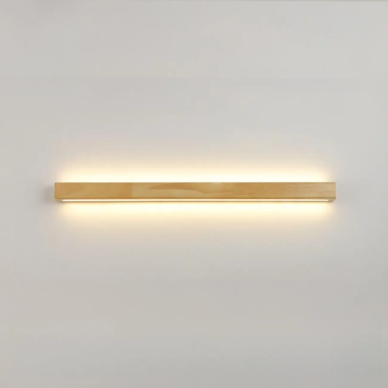 Modern Linear Wood LED Vanity Lights with Dual Shade