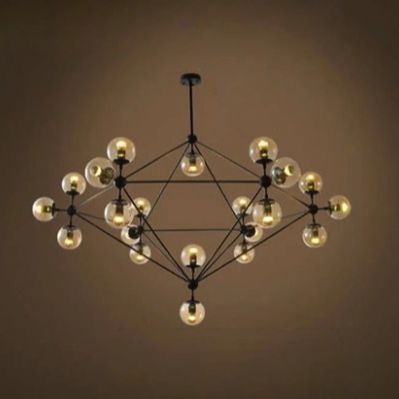 Multi-Light Modern Black LED Chandelier with Geometric Design
