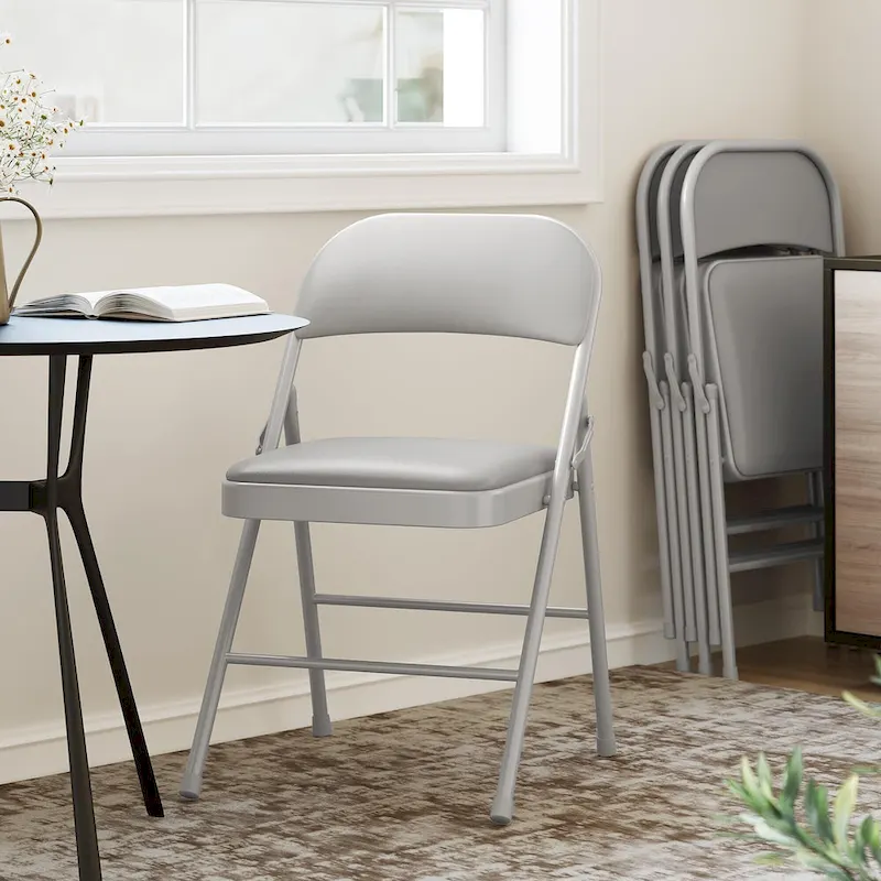 Folding Chairs 2/4 Pack With Padded Cushion and Back