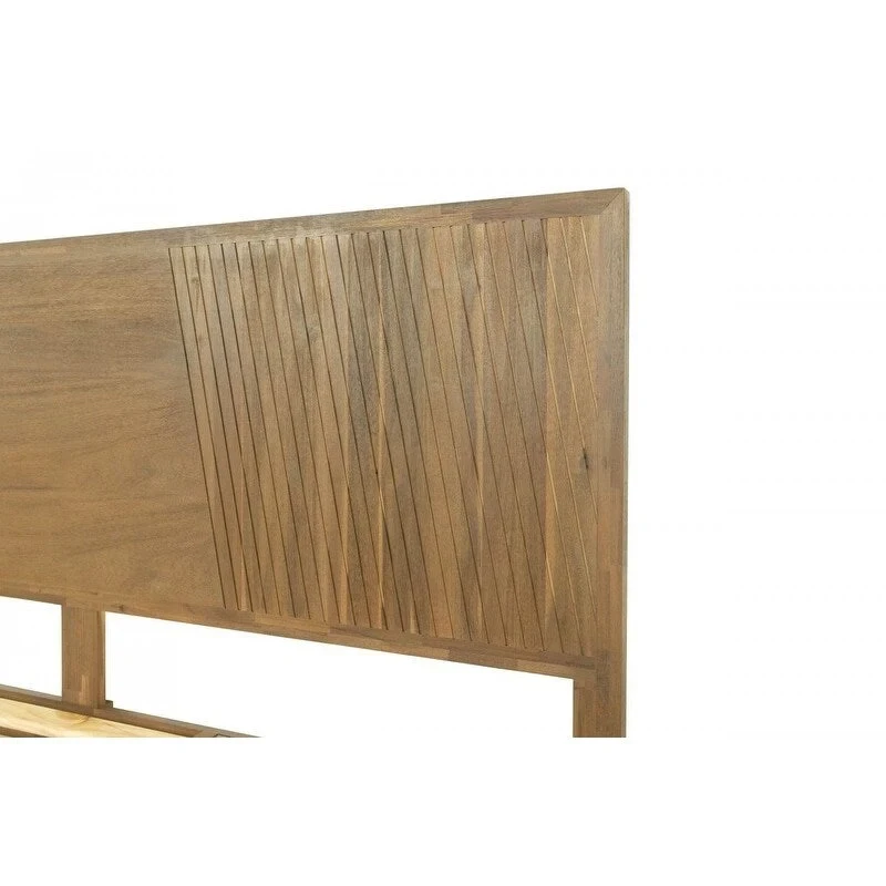 HomeRoots Natural Wood Queen Bed Frame