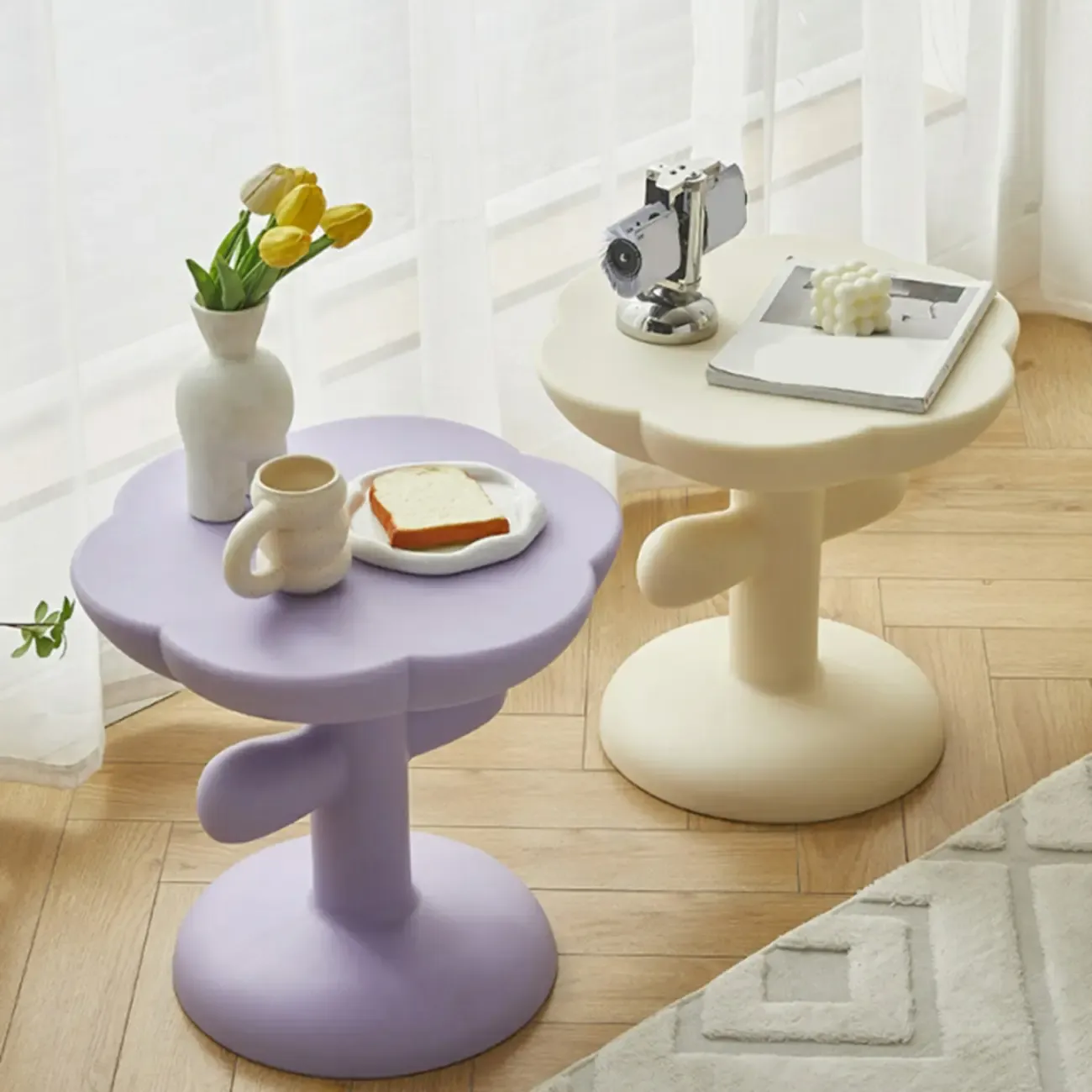 Minimalist Plastic Free Form End Table for Living Room