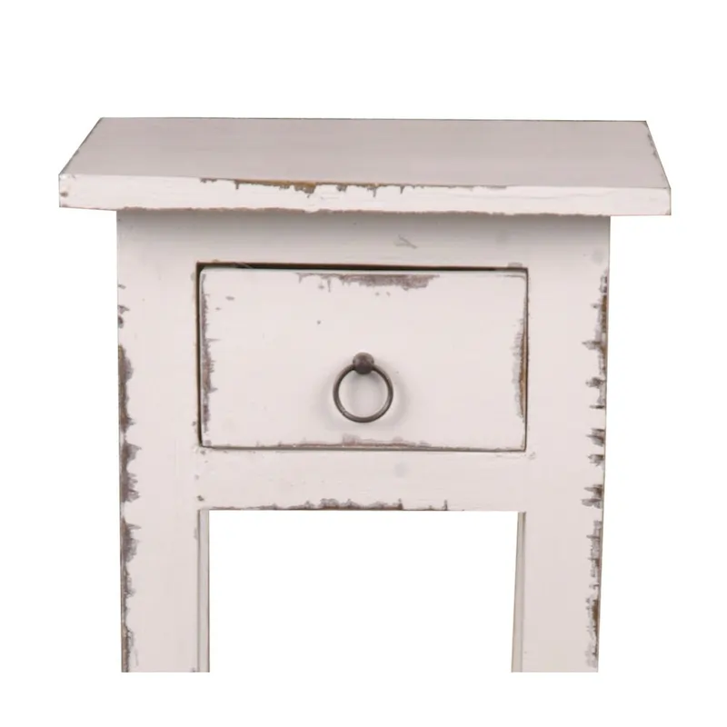 Solid Distressed Narrow Side Table - 25.75 - Washed White
