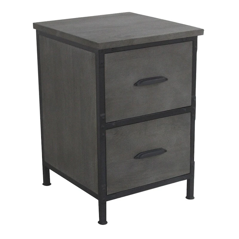 Lafayette rustic 2 drawer filing cabinet in Rowan Gray finish