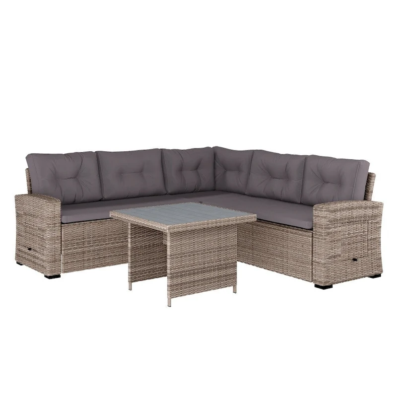 Indoor/Outdoor Conversation Set with Sofa and Table