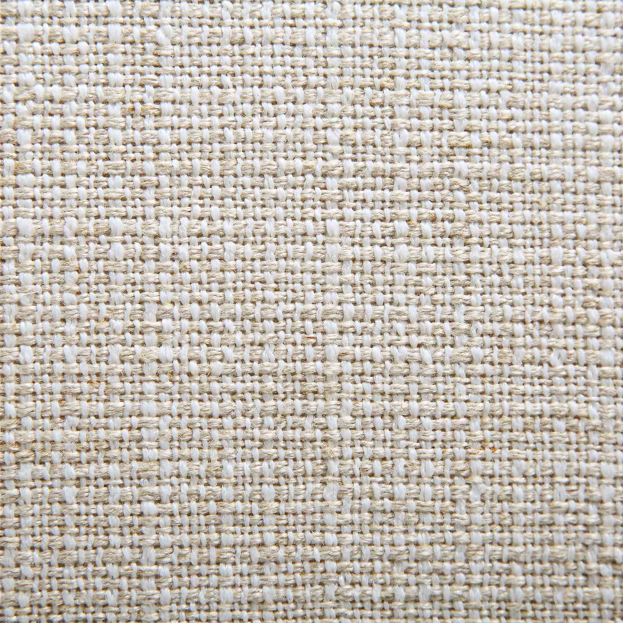 3-Seater Curved Sofa with Ball Cushions, Beige Linen Blend