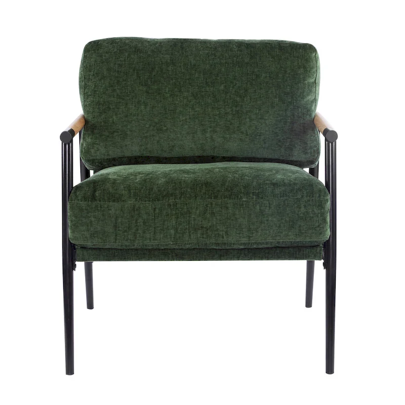 Varsts Modern Upholstered Accent Chair with Wood Frame, Emerald by Christopher Knight Home