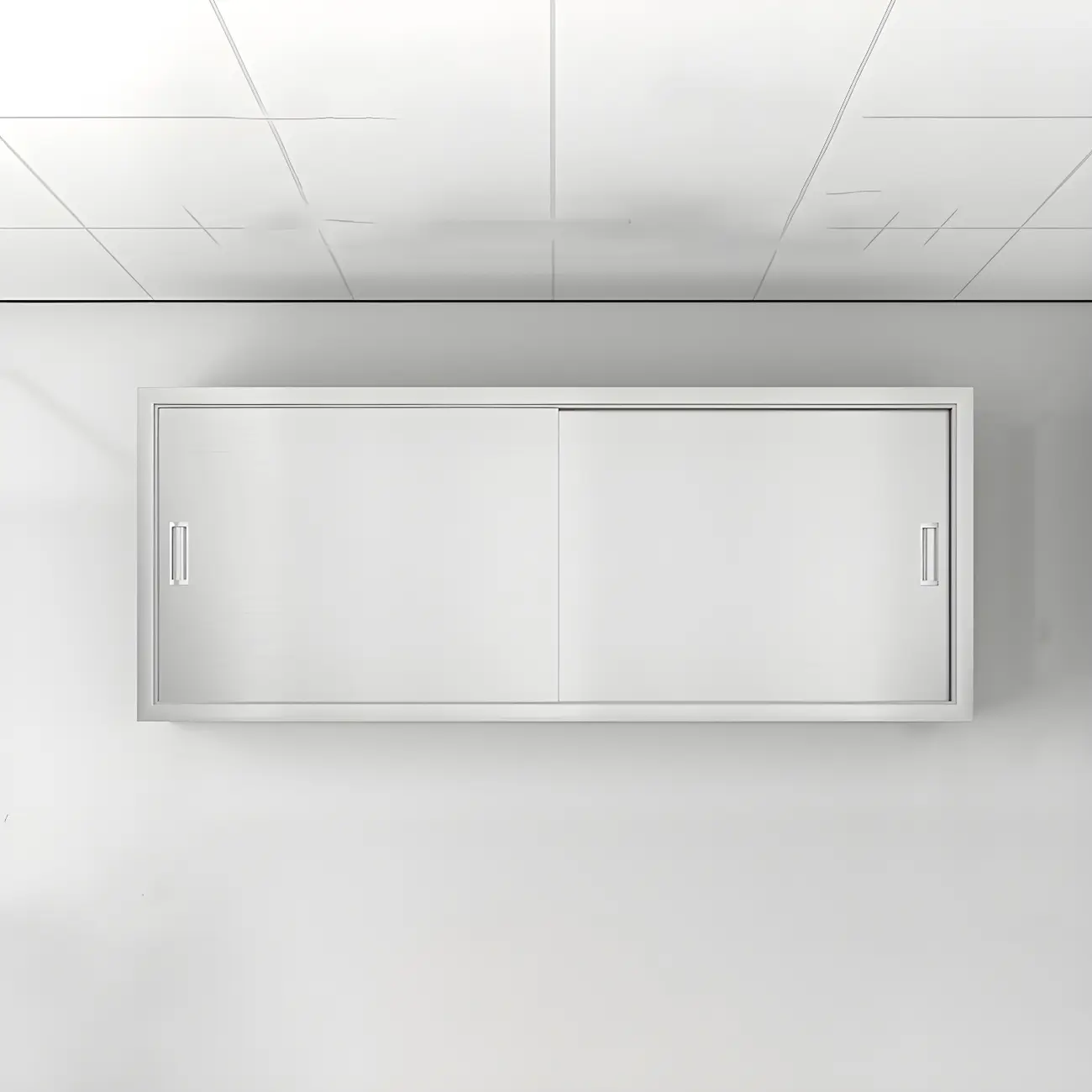 Elegant Stainless Steel Wall-Mounted Display Cabinet