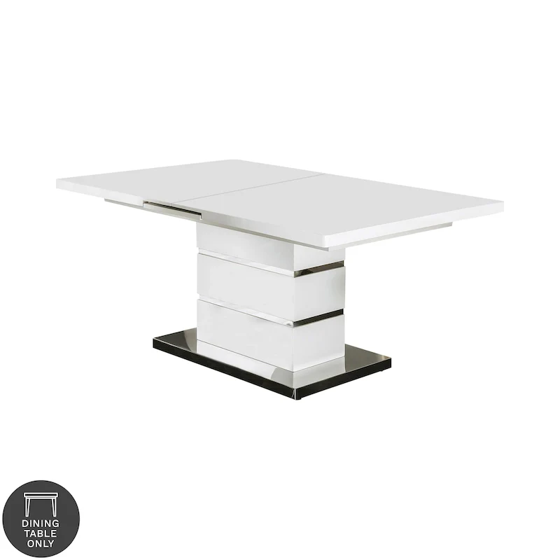 Furniture of America Borm White 78-inch Wood Expandable Dining Table