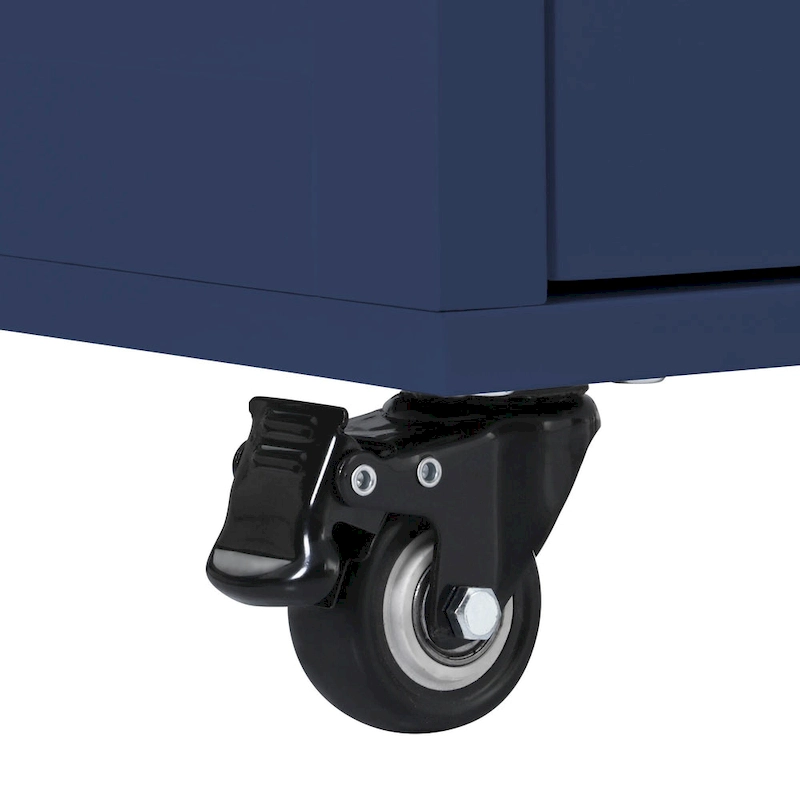 Kitchen Island Cart with Rubber Wood Top and Locking Wheels