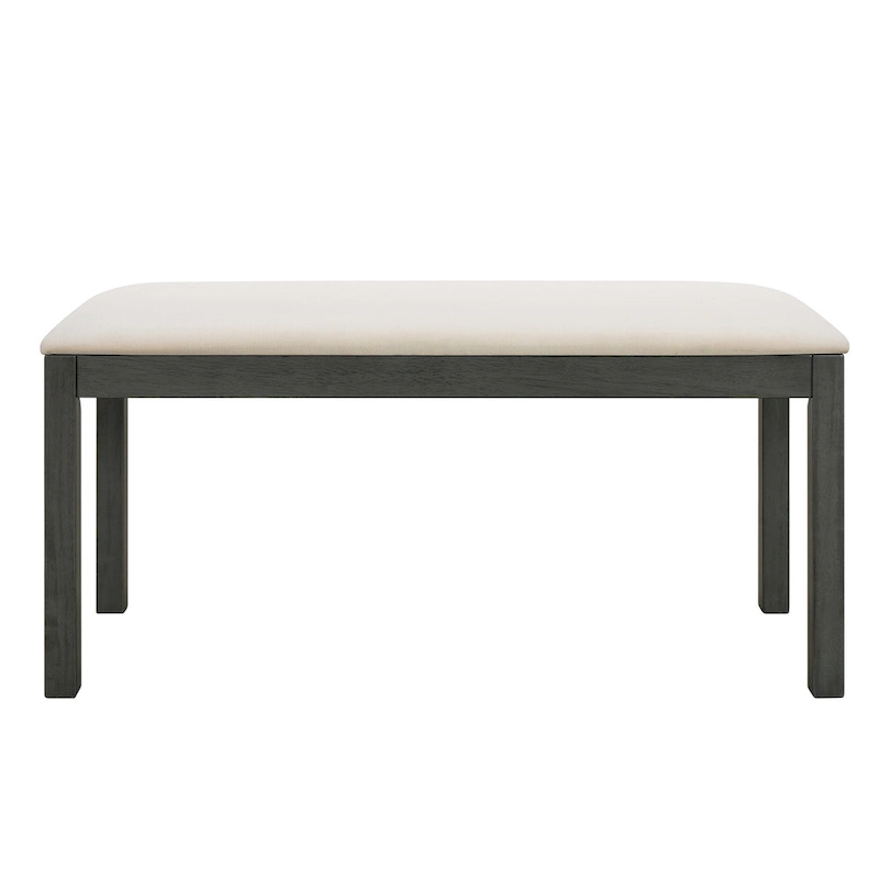 Farmhouse Style 6-Piece Dining Table Set with 4 Upholstered Dining Chairs and Bench