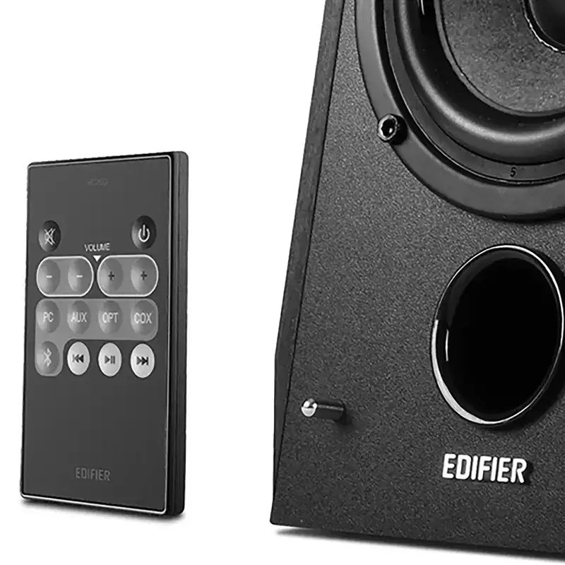Edifier 70-Watt-Continuous Bluetooth R1850DB Powered Bookshelf Speaker Set with 4-In. Woofers, 10 Tilt, Sub Out, RCA/Optical/Coax, and Remo...