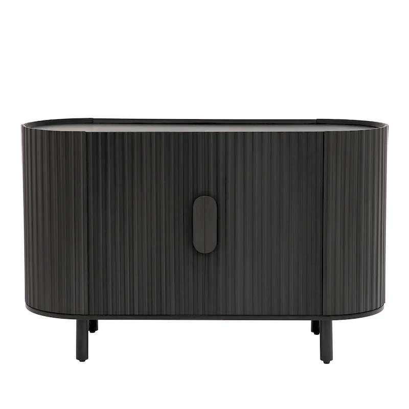 Curved Design Light Luxury Sideboard with Adjustable Shelves