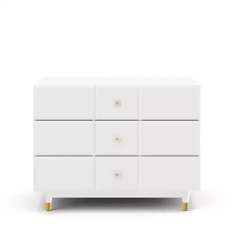 Max & Finn Aviary 3-Drawer Dresser with Gold Hardware, White