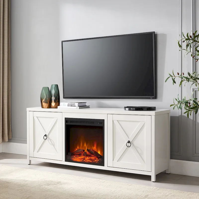 Granger 58  TV Stand with Log Fireplace Insert