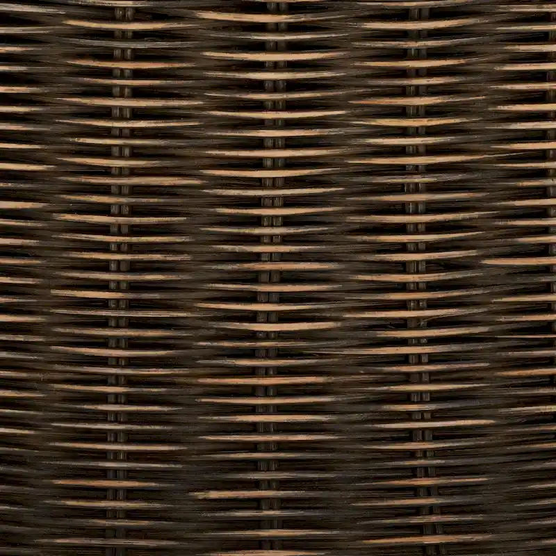 Dark Brown Wicker Ottoman