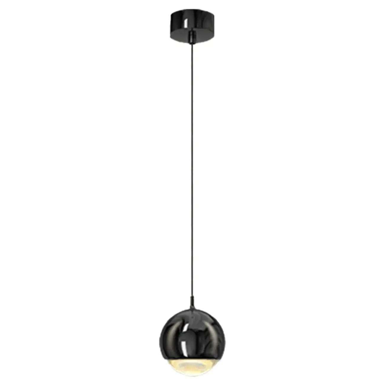 Modern Chrome Metal Globe Pendant Light Warm LED