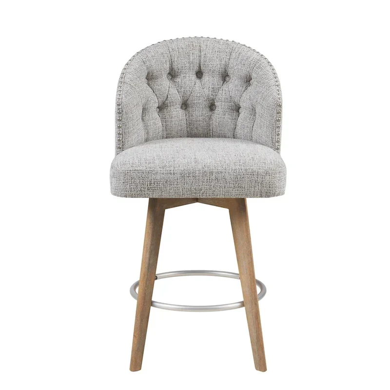 Madison Park Boyle Upholstered 360 Degree Swivel Counter Stool 26 H