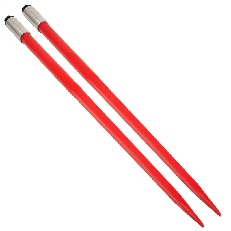 VEVOR Pair Hay Spear 49 Bale Spear 3000 lbs Capacity, Bale Spike Quick Attach Square Hay Bale Spears 1 3/4, Red Coated Bale Forks, Red