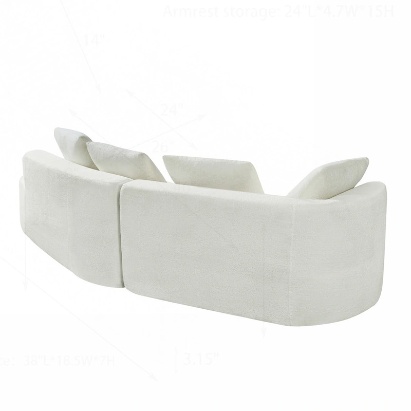 Modern Curved Sectional Sofa with High-Quality Upholstery and Spacious Seating
