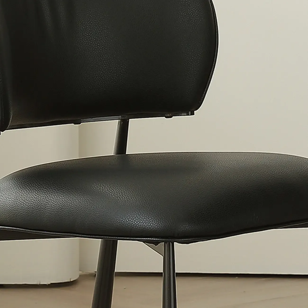 Retro Armless Faux Leather Upholstered Dining Chair