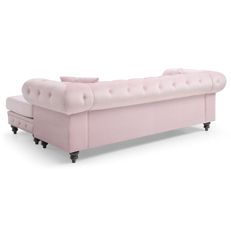 Nola Velvet Sofa with Chaise