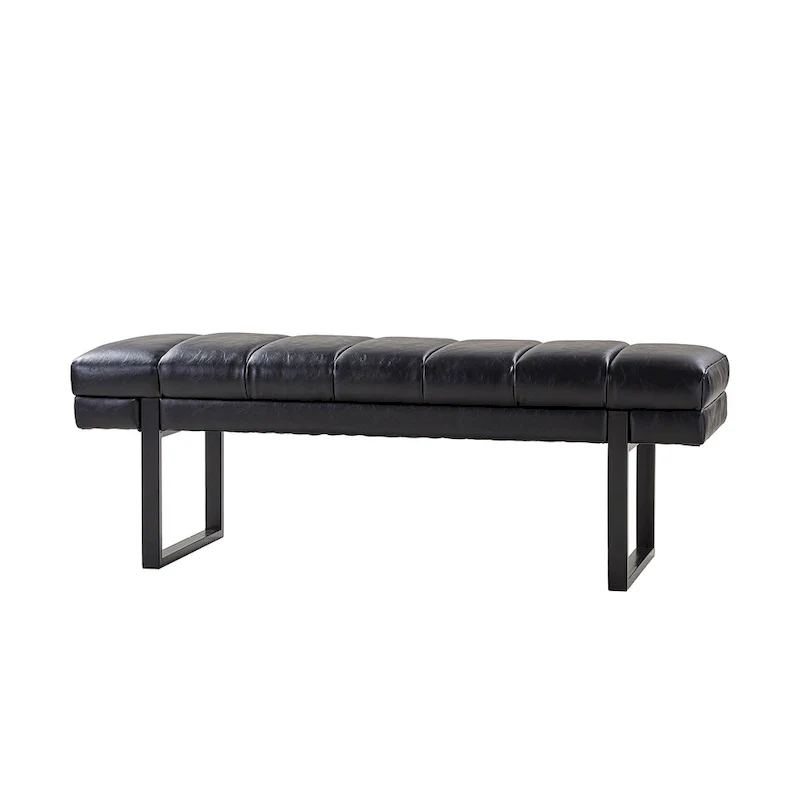 Laurens Modern 52.5 Channel Tufted Bench with Mental Legs by HULALA HOME
