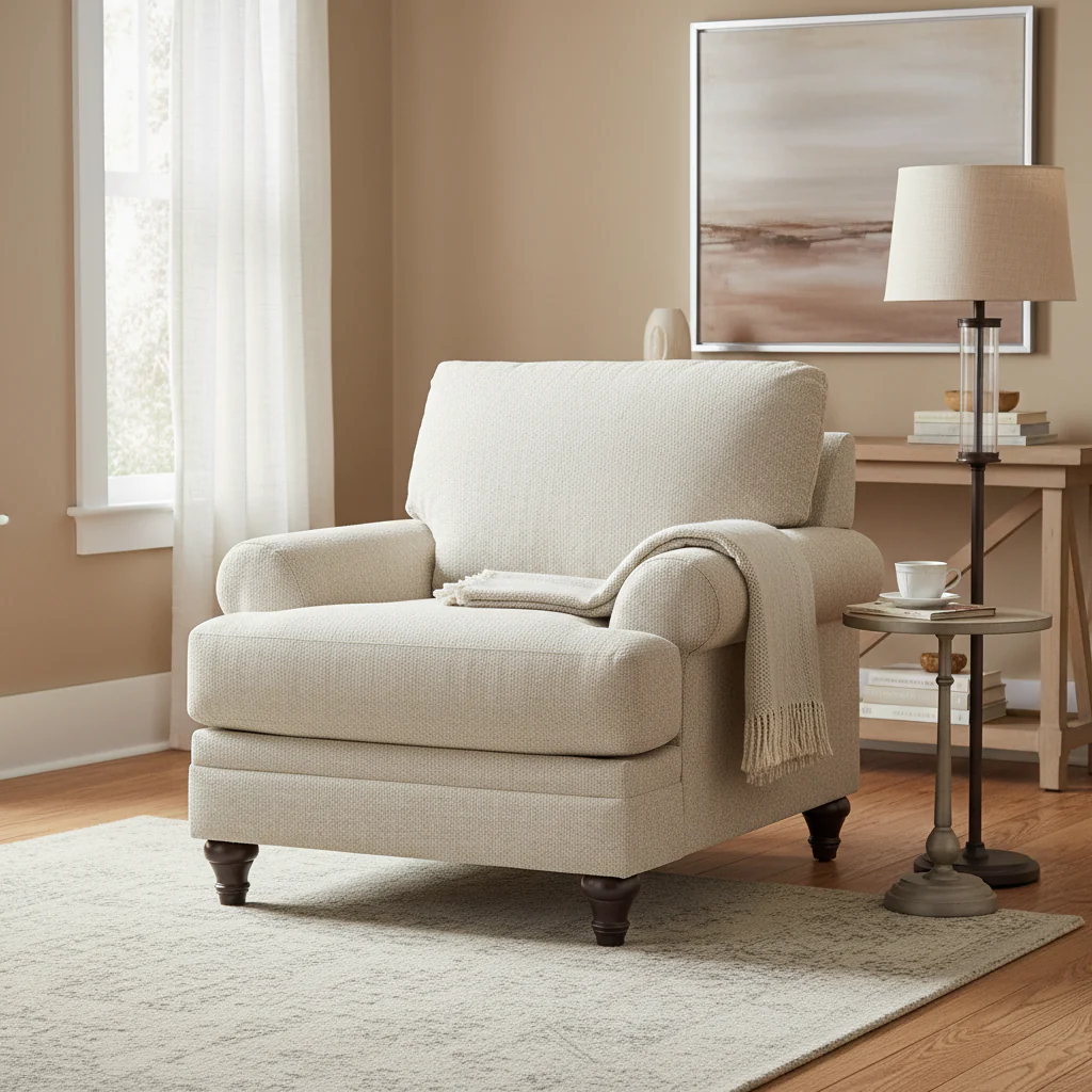 Brown/Beige Chair - 42W x 44D x 40H