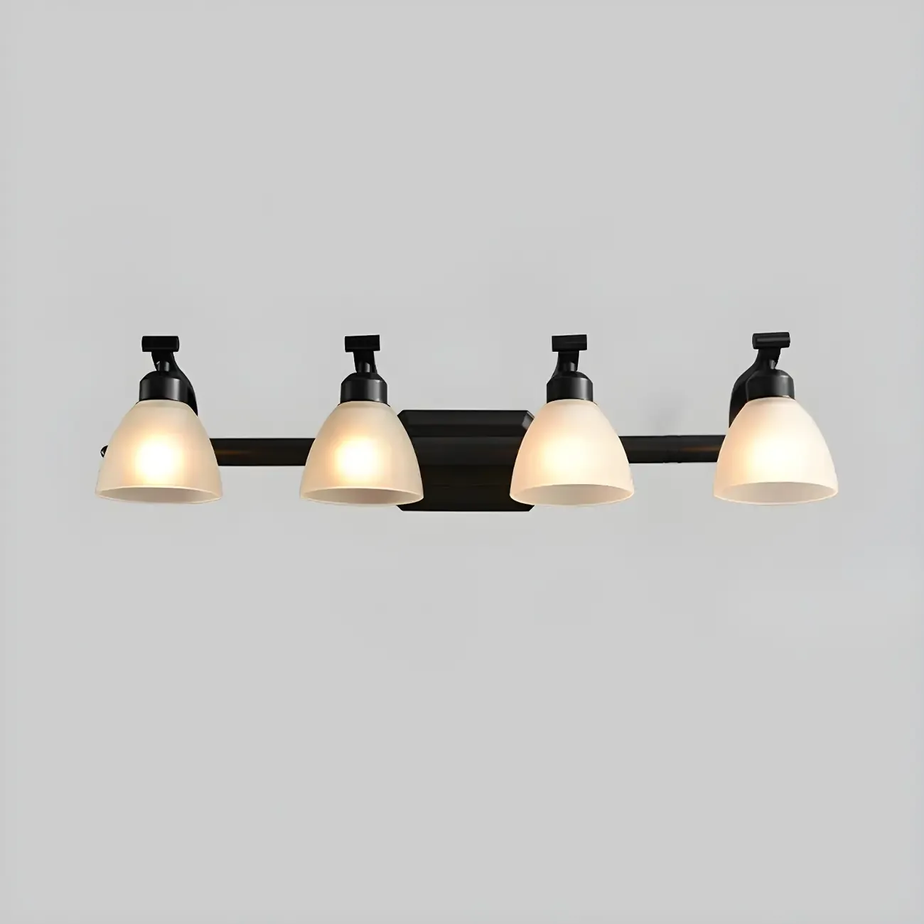 Modern Metal Bathroom Vanity Light with Frosted Glass