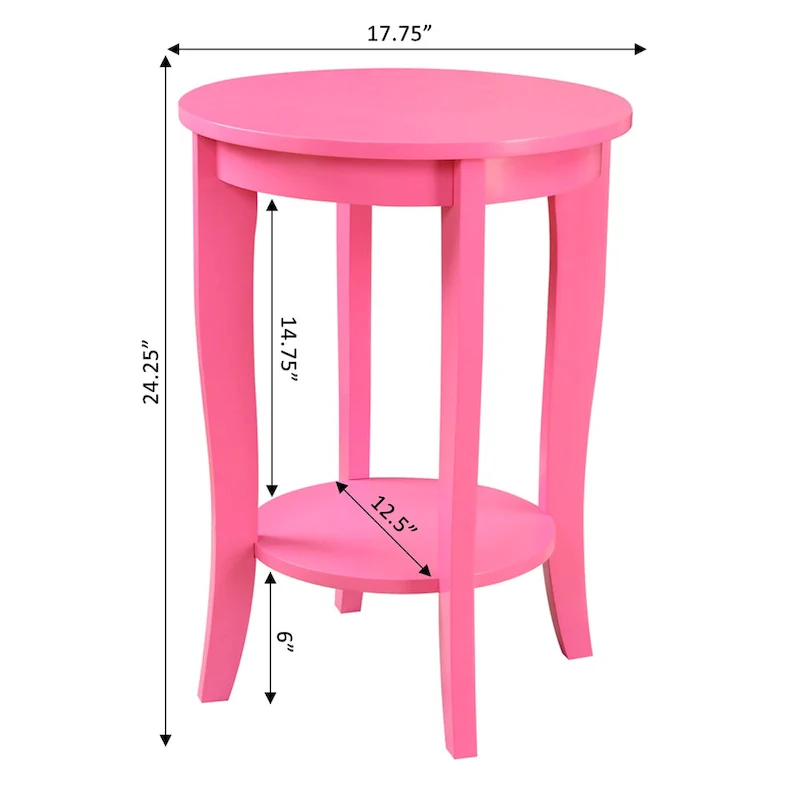 Round End Table with Shelf