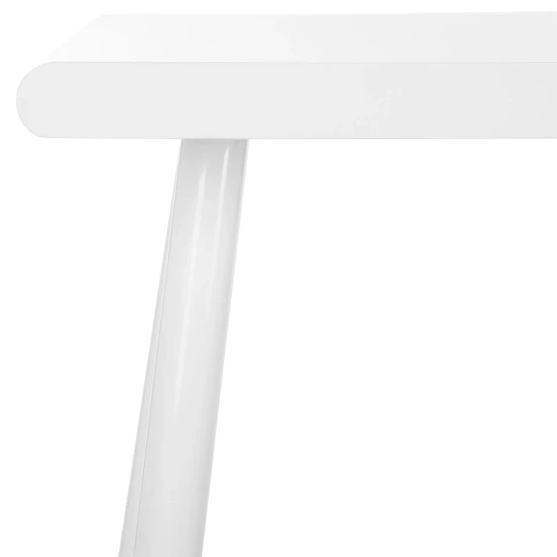 Matte White Mid-Century 2-Drawer Desk for 1