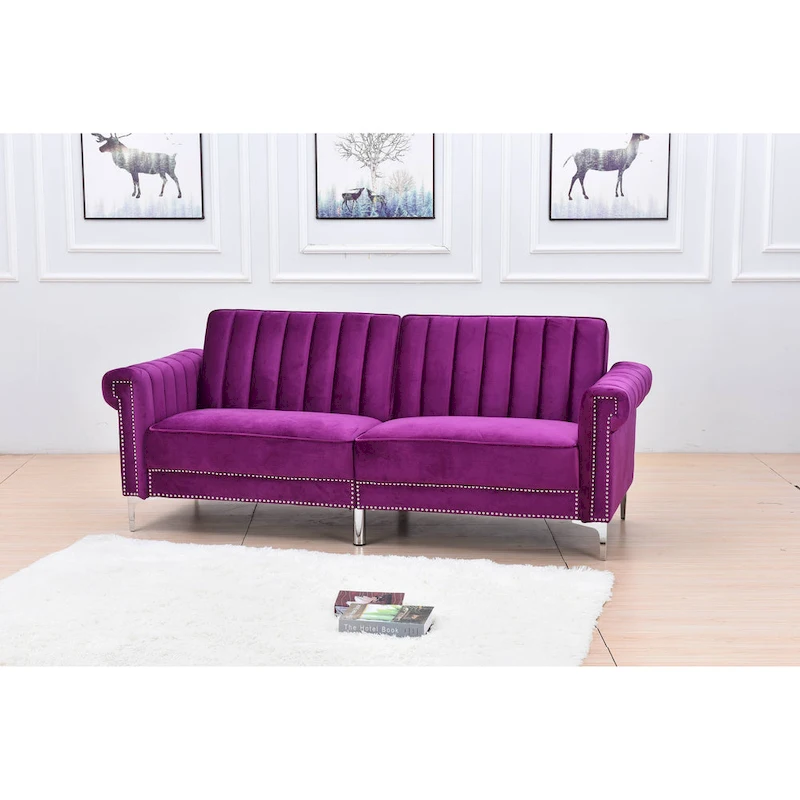 Legend Furniture Covertible Velvet Sofa Bed Sleeper