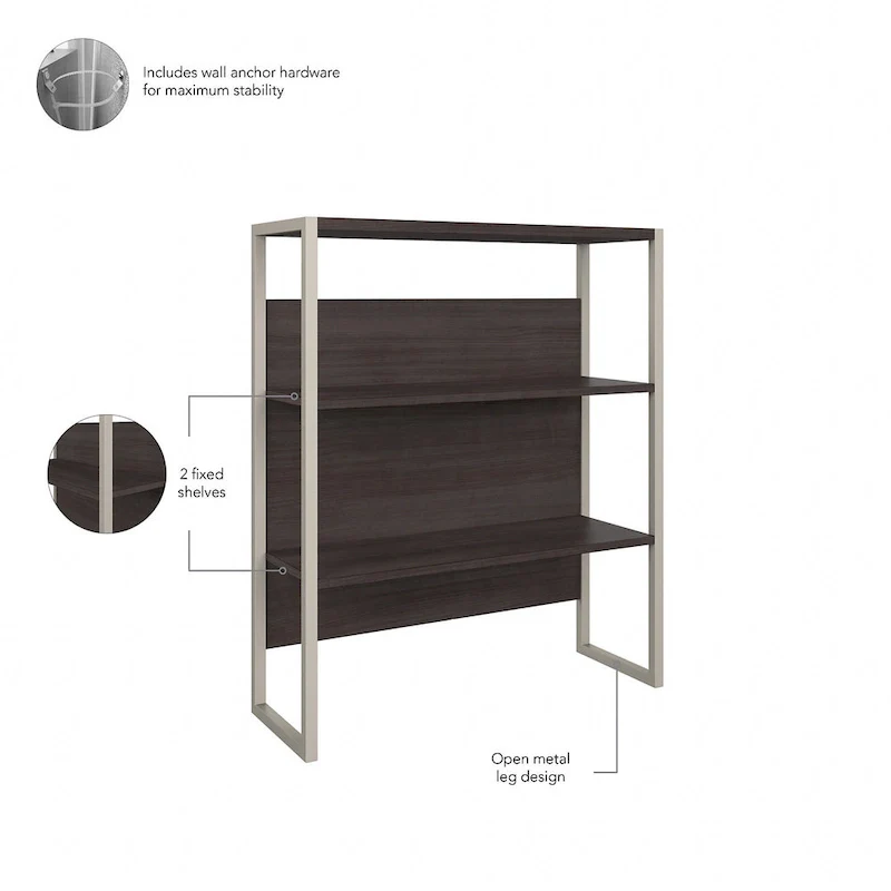 2-Drawer Lateral File Cabinet with Open Shelves
