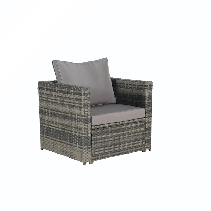 6PCS Rattan Convrtsation Set With Glass Table