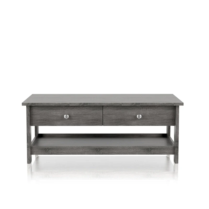 Aranda Rustic Grey 43-inch Wood 1-Shelf Coffee Table by Furniture of America