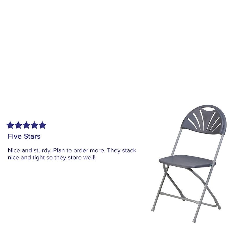 650 lb. Capacity Plastic Fan Back Folding Chair