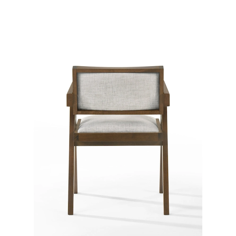 Modrest Fern Modern Walnut and Beige Dining Chair (Set of 2)