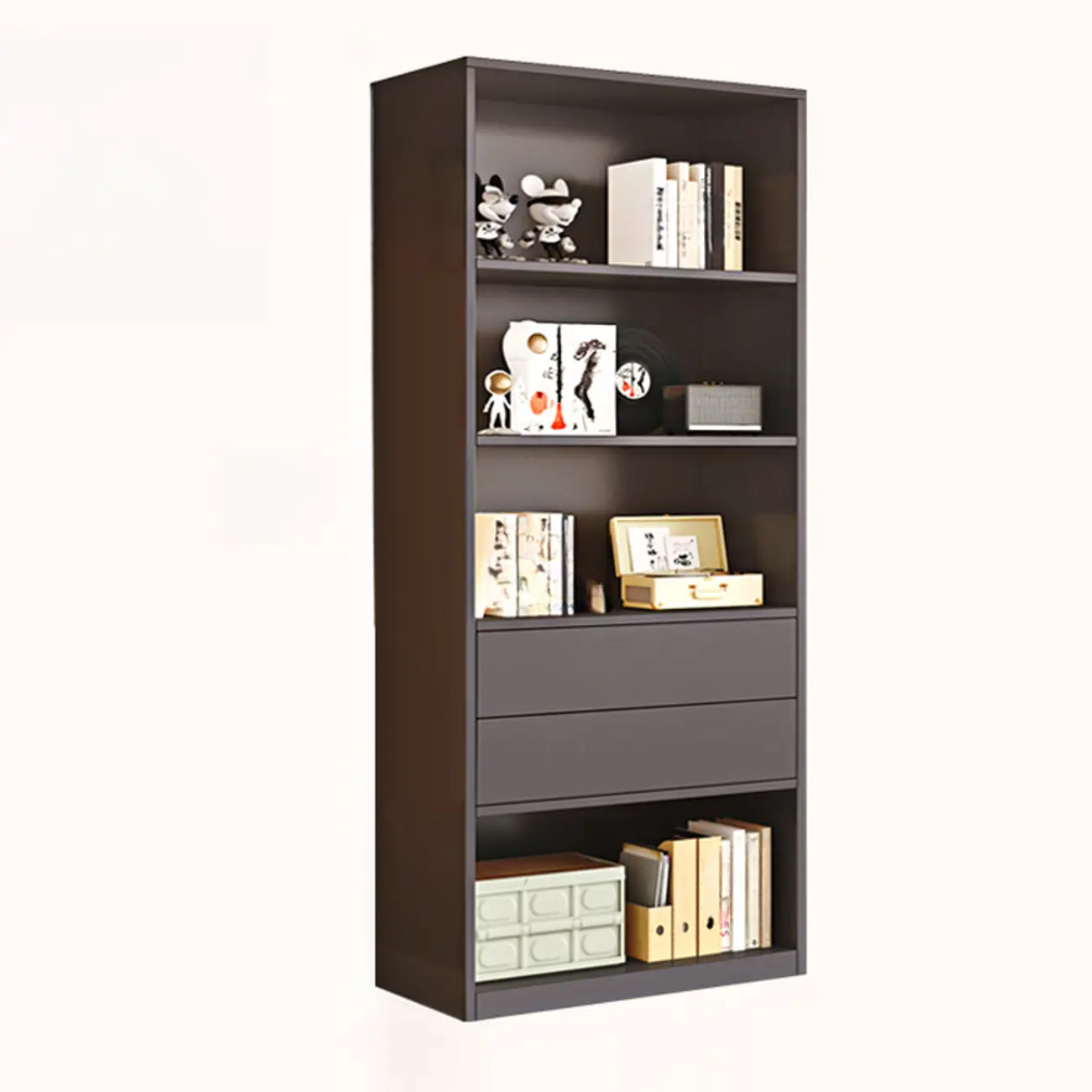 47L White Wooden 5-Tier Cube Storage Bookcase
