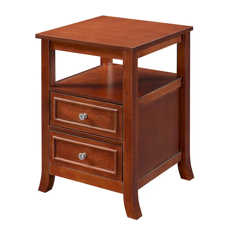 Convenience Concepts Melbourne 2 Drawer End Table with Shelf