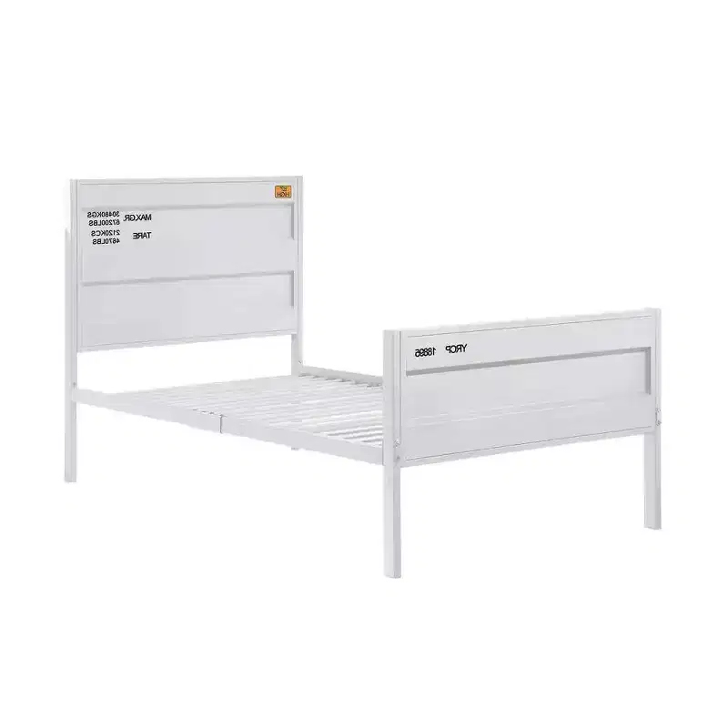 Cargo 79" Twin Bed White - Acme Furniture: Contemporary Metal Frame, No Box Spring Needed
