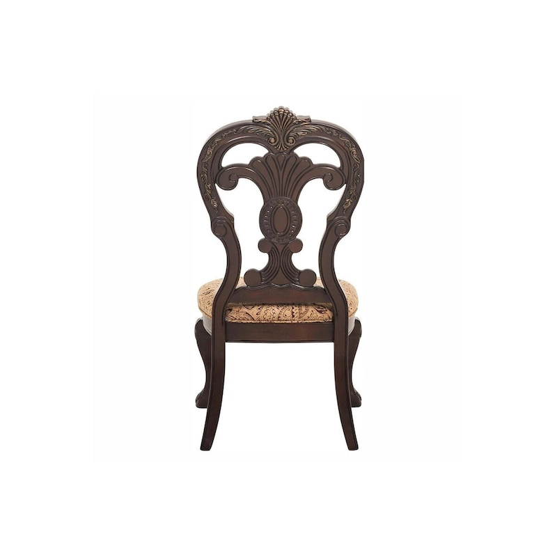 Shelby Cherry Traditional Fabric Oval Double Pedestal Dining Room Set