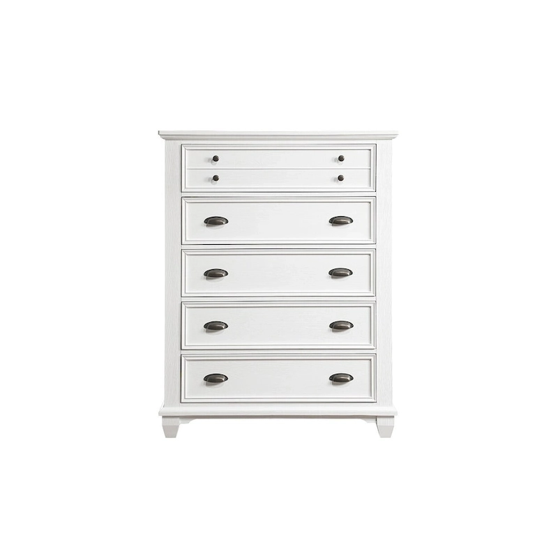 Leo 6 Piece White Modern Panel Bedroom Set