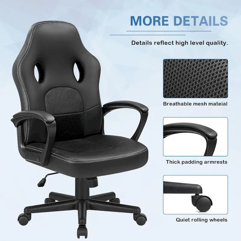 High Back Black Leather Office Gaming Chair